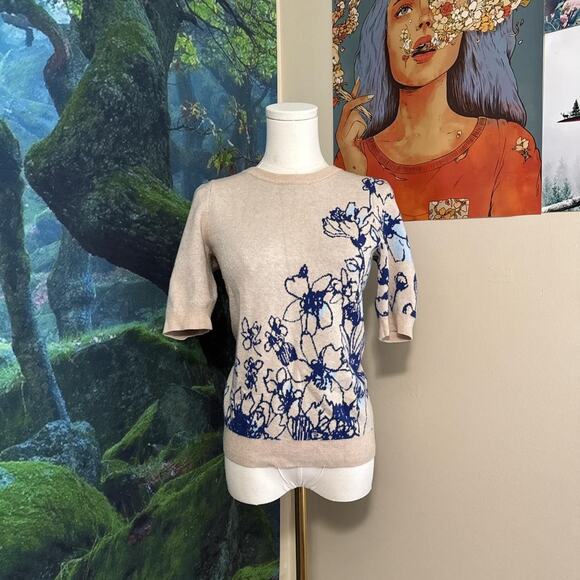 maeve x sonal nathwani floral short sleeve sweater xsmall - Picture 4 of 8